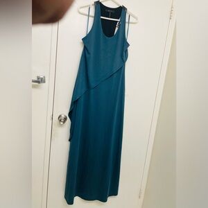 BCBGMaxAzria Audra Faux l Leather back maxi Dress Pre_Own